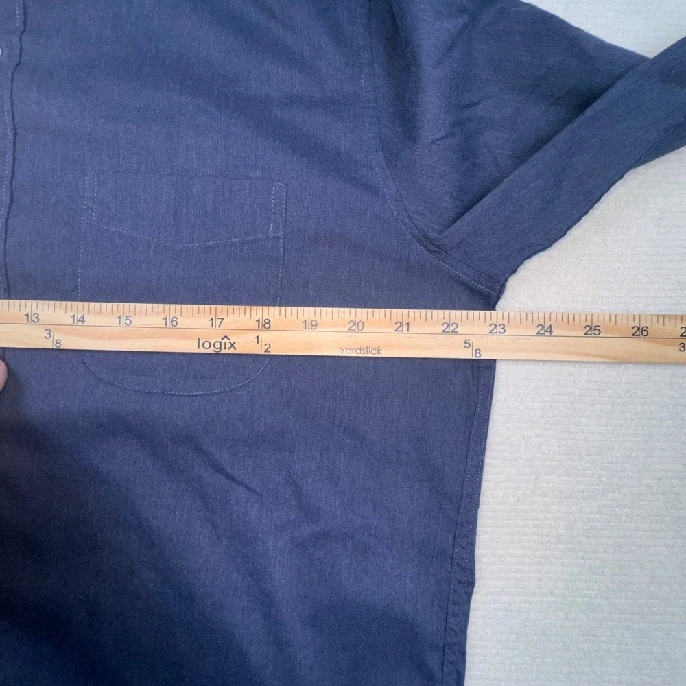 J.Crew Button Down Mens L Navy Blue Performance‎ Stretch Classic Fit Long Slv